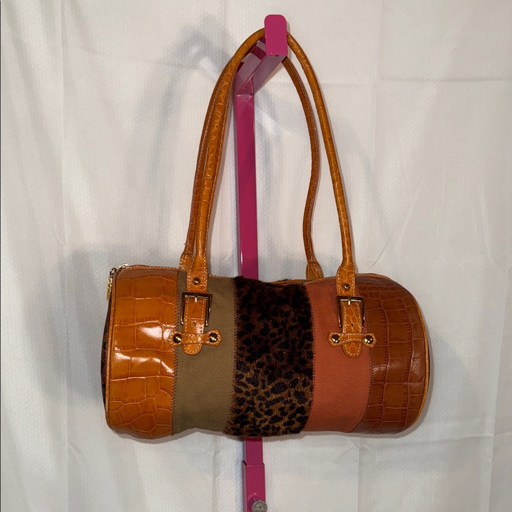 Maxx New York Orange and Brown Shoulder Bag